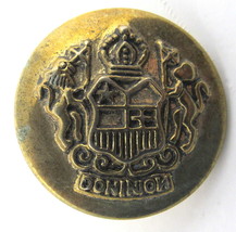 Doninow Shank Button 7/8&quot; Gold Metal Vintage Crest Blouse Costume Jacket... - £7.77 GBP