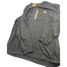 Carhartt Men T Shirt Black Long Sleeve Pocket Crewneck Original Fit 4XL ... - $29.67
