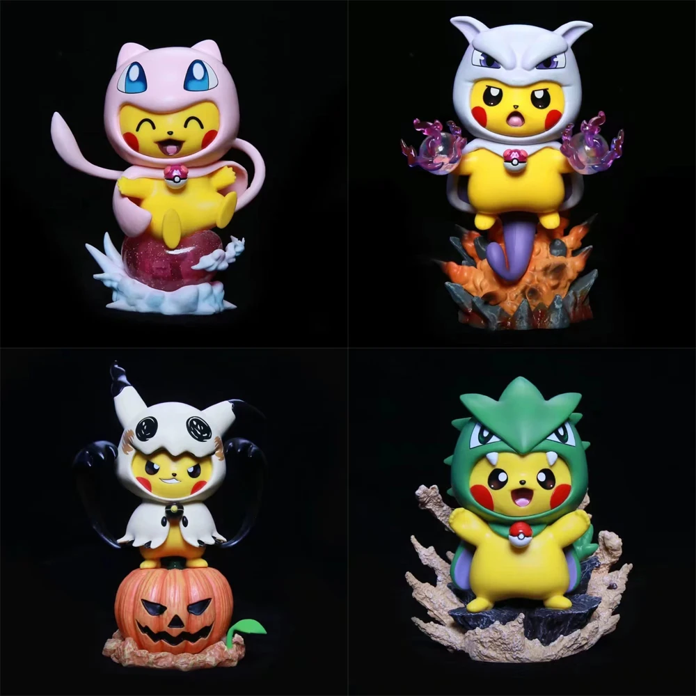 Pokemon Pikachu Figures Cosplay Tyranitar Mewtwo Mimikyu Mew  Figurine Cute - £26.05 GBP+