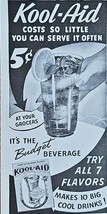 1942 KOOL-AID - 7 FLAVORS - Budget Beverage-10 Big Cool Drinks Vintage P... - $15.97 CAD