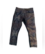 Lululemon black brown print leggings 6 - $35.56 CAD