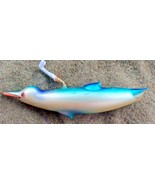 DOLPHIN CHRISTMAS ORNAMENT PAINTED Airbrushed? BLOWN GLASS - £44.97 GBP