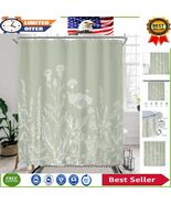 Floral Printed Waterproof Shower Curtain in Sage Green - Rustic Farmhous... - $701.41 MXN