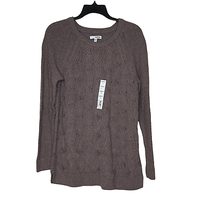 Sonoma Sweater Size Large Knit Crew Neck Brown Otter Pullover Womens - £15.56 GBP