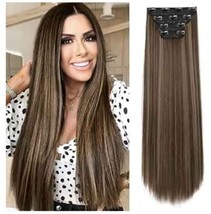 REECHO 28&quot; Straight Long 4 PCS Set Thick Clip in on Hair Extensions... - £11.18 GBP