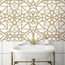White And Metallic Gold Shatter Geometric Peel And Stick Wallpaper By Ro... - $43.97