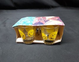 New Old Stock 1970s Libby Smiley Face Shot Glasses Set Unused Pre-emoji Made USA - £21.02 GBP