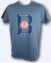 Mens NWT Browning Hunting Big B Buckmark T-Shirt Heather Indigo Blue Sz ... - £8.77 GBP