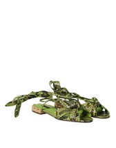 Dolce & Gabbana Women's Ankle Wrap Sandals Shoes Green - $1,490.80 CAD