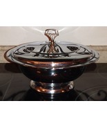 3pc Fire King Dish in Art Deco Chrome Buffet Casserole 11.5&quot; Catering Pa... - €52,11 EUR