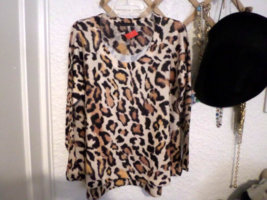 Nally &amp; Millie Leopard Print Women&#39;s Flared Sweater Size M NWT - £23.36 GBP