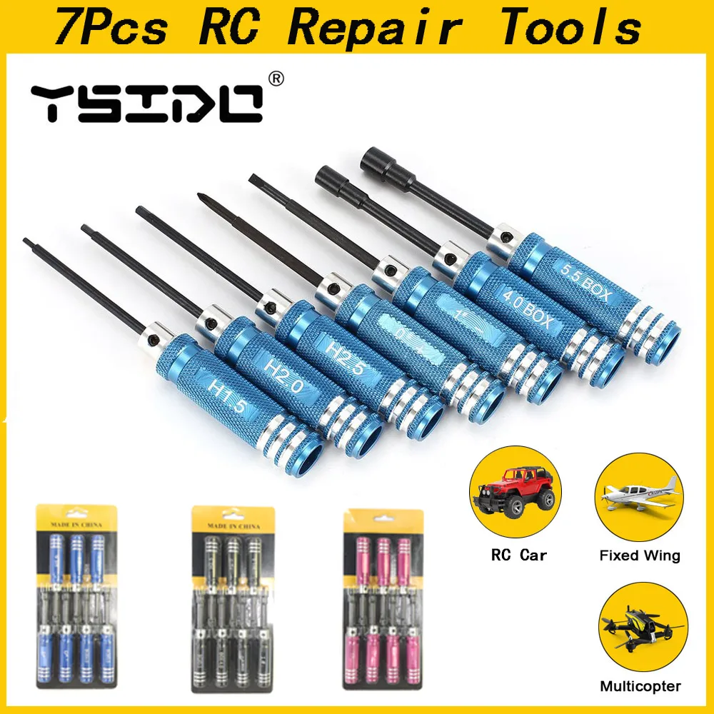 YSIDO 7Pcs 1.5 2.0 2.5mm Hex Screwdriver Tools Nut Wrench Kit for Wltoys... - £12.15 GBP+