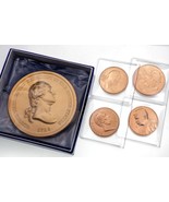 Lot of 5 Bronze US Medals Washington American Fighter Aces Presidential - $101.85 CAD