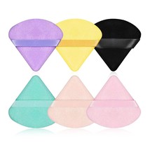 6Pcs Powder Puffs for Face Powder Supper Soft Velour Triangle Wet-Dry Multicolor - £8.72 GBP