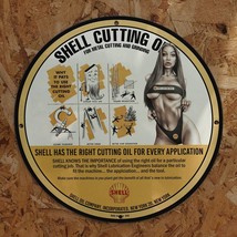 Vintage 1945 Shell Oil Company's Cutting Oil Porcelain Gas & Oil Metal Sign - £98.36 GBP