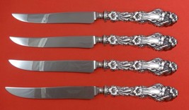 Lily by Whiting Sterling Silver Steak Knife Set 4pc Large Texas Sized Custom - £418.10 GBP