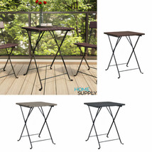 Outdoor Garden Patio Camping Poly Rattan Folding Bistro Coffee Table Por... - $88.99