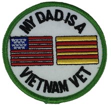 My DAD is A Vietnam Vet W/Flags Round Patch - Color - Veteran Owned Business. - £4.40 GBP