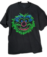 Muppets Black Cotton Neon Print THE ANIMAL Glow-in-the-dark T-Shirt Mens... - $19.95
