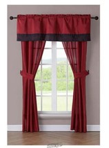 Hotel Collection Valance Black and Red 54X18 - $33.24