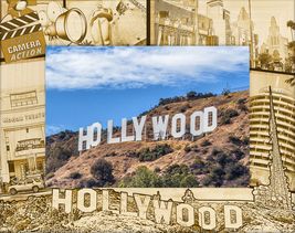 Hollywood California Laser Engraved Wood Picture Frame Landscape (5 x 7) - £24.76 GBP