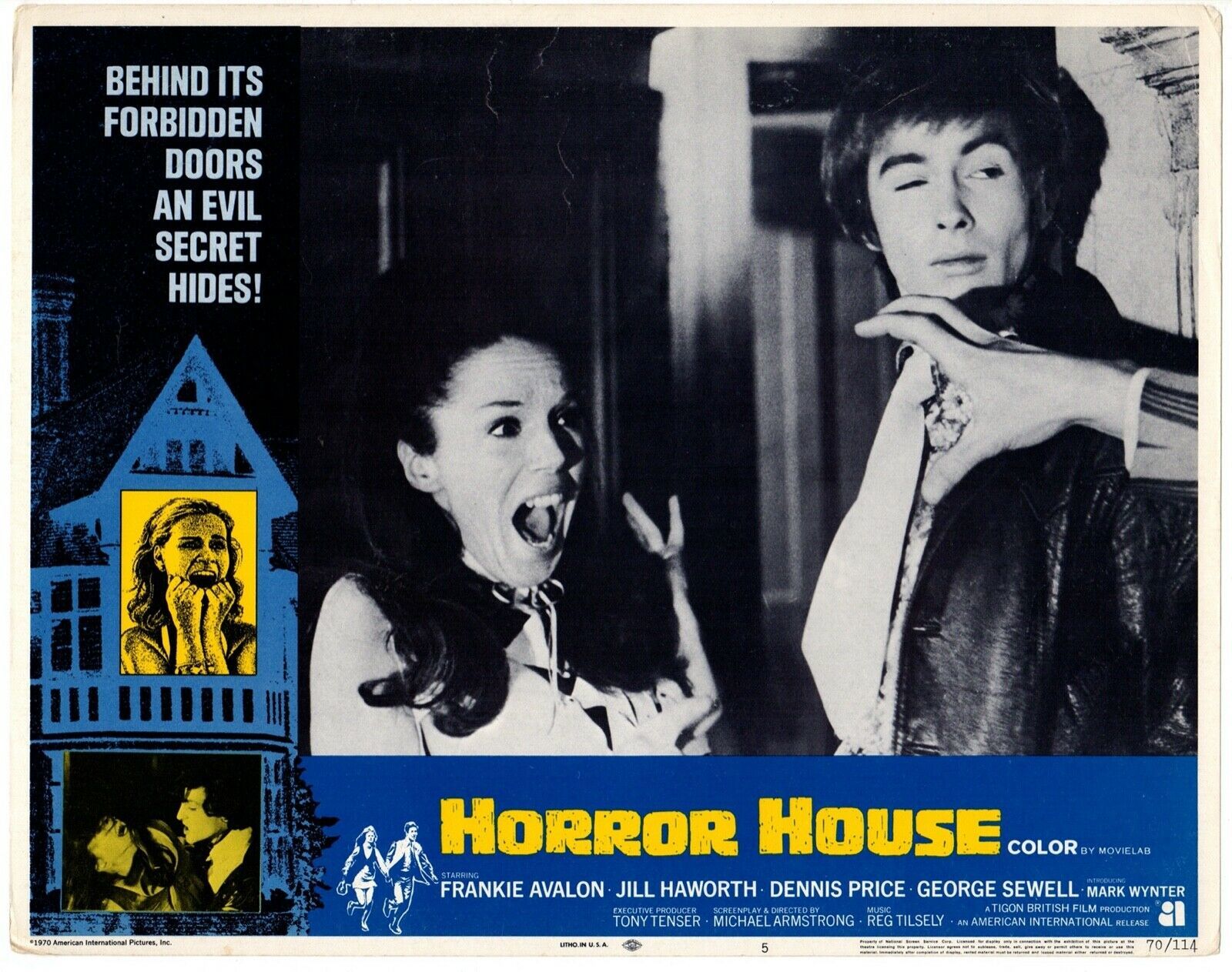 *HORROR HOUSE (1970) Frankie Avalon, Jill Haworth Teenagers Killed  in M... - $75.00