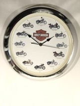Harley Davidson Motorcycle Realistic Sounds Chrome Style Wall Clock Tested Works - £47.46 GBP
