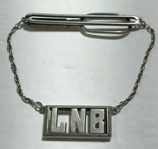 Vintage Monogramed Swank LNB Tie Dangle Clip Sterling Silver 925 PAT NO. 1865995 - £156.60 GBP