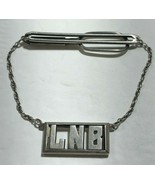 Vintage Monogramed Swank LNB Tie Dangle Clip Sterling Silver 925 PAT NO.... - $269.84 CAD