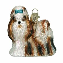 Old World Christmas Shih Tzu Blown Glass Ornament Dog Puppy Tree Decoration - £12.78 GBP
