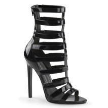 Sexy Black Strappy Cage Gladiator 5&quot; Heels Stiletto Boots Shoes Booties SEXY52/B - £60.71 GBP