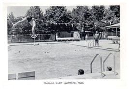 Malaga Camp Swimming Pool Newfield New Jersey RPPC Postcard - £11.59 GBP