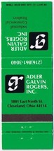 Matchbook Cover Adler Galvin Rogers Property Management Cleveland Ohio - $1.44