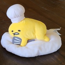 Sanrio Gudetama The Lazy Egg 8&quot; Chef Hat Spatula Fried Egg Soft Plush St... - $18.69