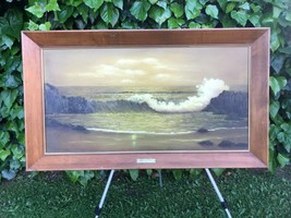 Carlos Rossi Original Huge 1960s Seascape Modern Impressionist Art Oil On Canvas - £559.54 GBP