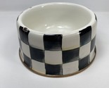 Mackenzie Childs Small Enamel Pet Food Bowl Courtly Check 5.5” Dog cat - £23.66 GBP