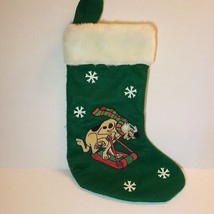 Scooby Doo on Sleigh Green 16&quot; Christmas Stocking by Trevo - Pre-Owned - £9.43 GBP