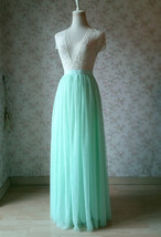 MINT GREEN Full Long Tulle Skirt Plus Size Bridesmaid Tulle Skirt Outfit image 2