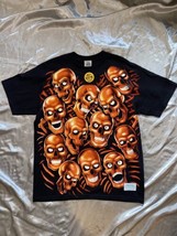 Liquid Blue T-shirt Skull Pile Orange Glow In The Dark Deadstock Vintage Men XL - £216.18 GBP