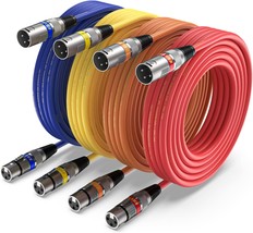 A 15-Foot 4-Pack Of Ebxya Xlr Microphone Cables Featuring A 3-Pin, And Blue). - £35.21 GBP