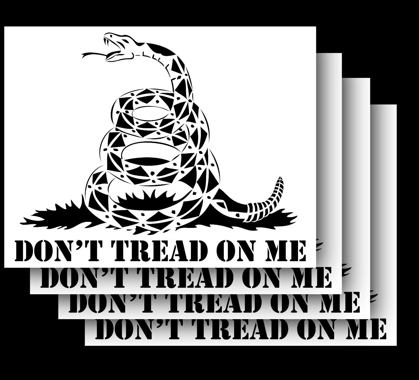 8&quot; GADSDEN FLAG Vinyl Car Truck Window Don&#39;t Tread on me Sticker 4PK BLACK - $14.99