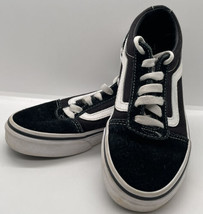 Vans Old Skool Black and White Low Skate Shoes Size 1 Youth  500714 Good... - $12.19