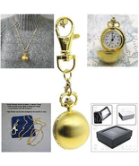 Pocket Watch Gold Pendant Watch for Women - 2 Ways - Key Ring and Neckla... - £16.58 GBP