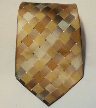 John Ashford Men Dress Silk Tie Yellow Print 3.75&quot; wide 60&quot; long  - £10.92 GBP