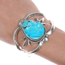 6.25&quot; Zuni Carved Turquoise Frog Sterling cast cuff bracelet - $589.05