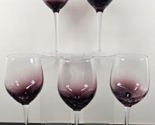 (5) Pier 1 Purple Crackle White Wine Glasses Set Elegant Clear Tall Stem... - $165.20