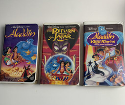 Aladdin + Return of Jafar + King of Thieves VHS Tapes One Black Diamond Edition - £14.76 GBP