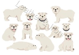 New English Bulldog White Dog Illustration Pattern Design Checkbook Cover - £7.86 GBP