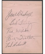 1940&#39;S SIGNED ALBUM PAGE X5 BOB KEELY TED WILKS BILL TROTTER F SCHMIDT C... - $629.01 MXN