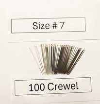 A full One Hundred (100) size # 7 Crewel Embroidery Needles in bulk pack - £22.41 GBP